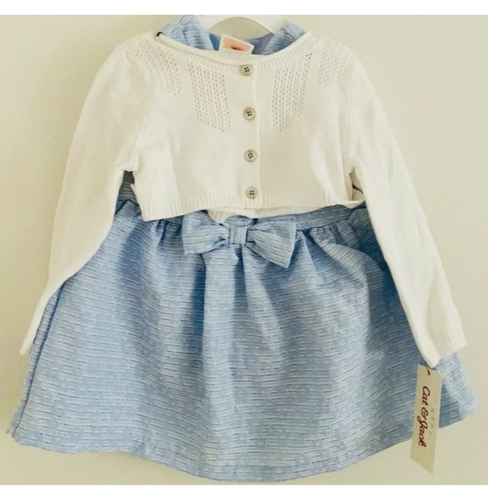 Baby Cat & Jack Blue Dress Set Size 12 Month NWT